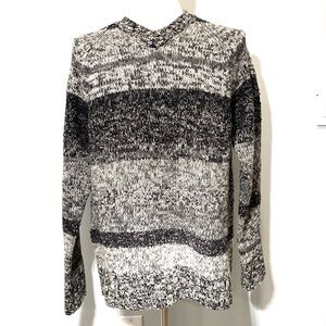 Express Monochrome and Stripe Chunky Knit Sweater, Size M
